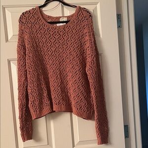 Nicole Miller Women's Crochet Sweater - Peach